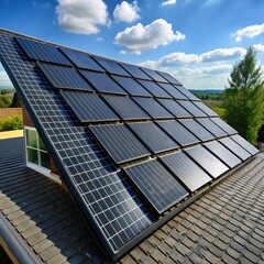 Solar Panels on Grass