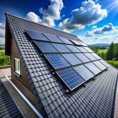 Solar Panels on Grass