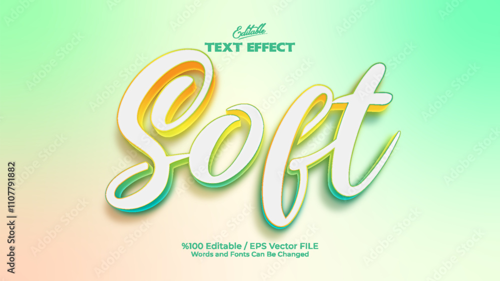 Poster gradient style editable soft text effect