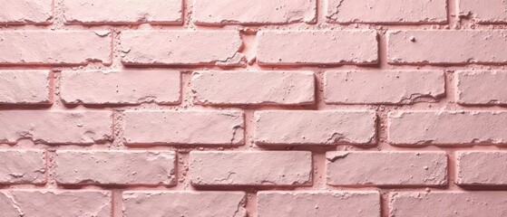 Obraz premium Pastel Pink Brick Wall Background Texture, Abstract, Soft, Aesthetic, Design
