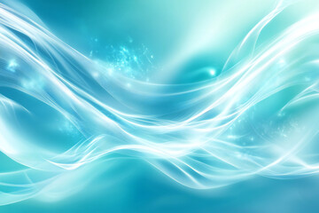 Calming Flowing Blue and Turquoise Waves, Soft Fluid Motion and Abstract Water Design for Relaxing and Serene Background