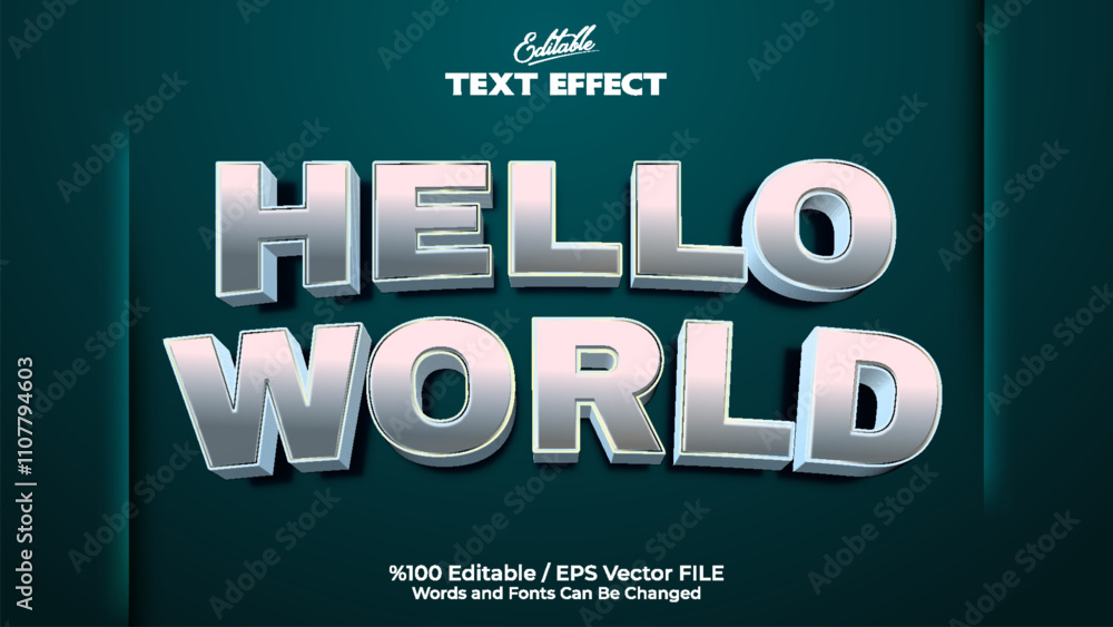 Poster editable hello world text effect