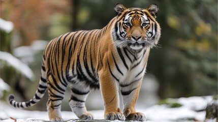 Fototapeta premium a tiger standing on a white background
