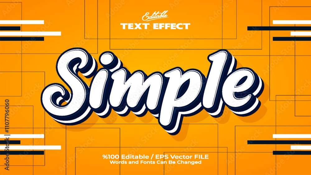 Poster editable simple text effect
