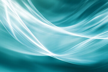 Calming Flowing Blue and Turquoise Waves, Soft Fluid Motion and Abstract Water Design for Relaxing and Serene Background