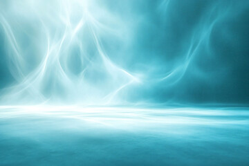 Calming Flowing Blue and Turquoise Waves, Soft Fluid Motion and Abstract Water Design for Relaxing and Serene Background