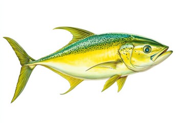 Digital illustration fish specifically mahi which type Freshly Caught Mahi-Mahi, Vibrant