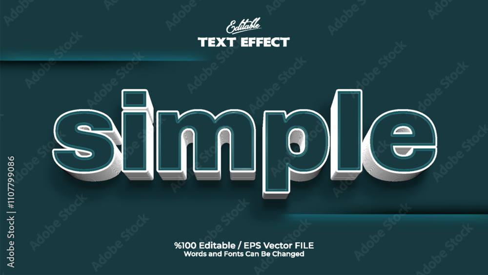 Poster editable simple text effect