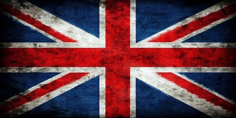 Fototapeta premium Close-up flag United Kingdom Great Britain rectangular shape Vintage and weathered