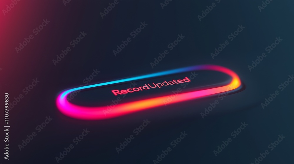 Poster a vibrant, modern design featuring a glowing button that reads 