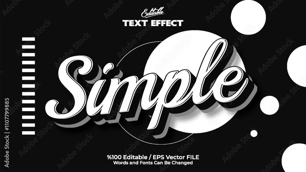 Poster editable simple text effect