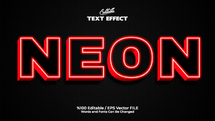 Colorful style editable Neon Text Effect