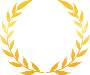 Circular golden laurel wreath symbolizing triumph, success, and excellence, creating a visual representation of accomplishment and honor