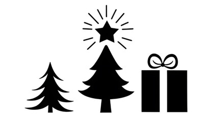 Obraz premium set of christmas gift silhouette