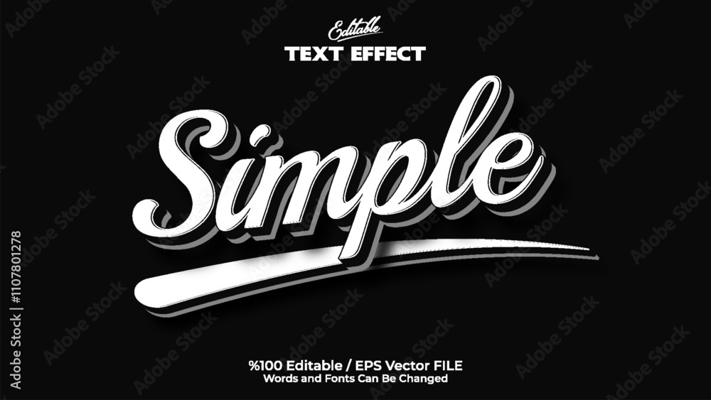 Poster editable simple text effect