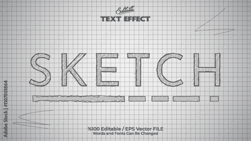Poster editable sketch text effect