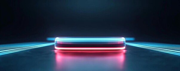 Anti tracking security concept. Futuristic neon light design on a sleek surface, perfect for tech-themed visuals.