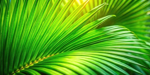 Fototapeta premium Explore a unique tropical aesthetic with a palm branch tilt-shift texture, perfect for enhancing nature-inspired design projects and creating captivating, engaging visuals.