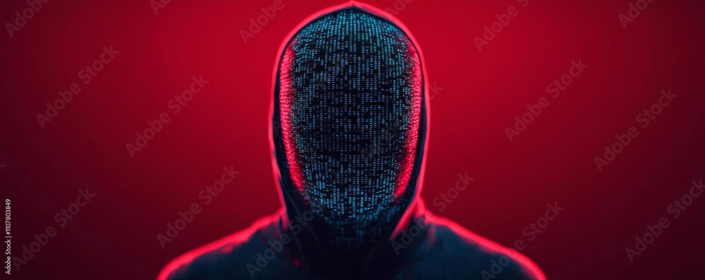Poster anti tracking security concept. an enigmatic figure showcasing the theme of identity and anonymity i
