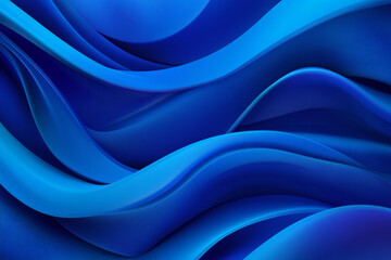 Obraz premium Elegant Blue Abstract Waves with Smooth Curves and Gradient Textures for Modern and Minimalist Design Themes
