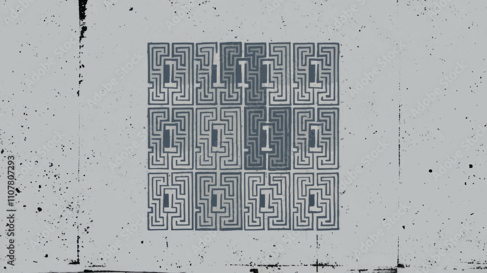 Aufkleber maze pattern design. intricate maze pattern evokes complexity, challenge, and the search for a solut