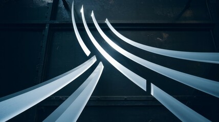 Obraz premium Abstract light curves. Glowing lines curve, suggesting growth, progress, or a futuristic vision. Dynamic and elegant.