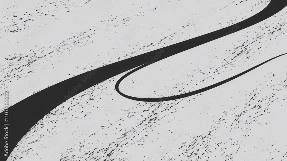 Aufkleber abstract gray curve design. elegant grayscale artwork featuring flowing lines on a textured backgrou