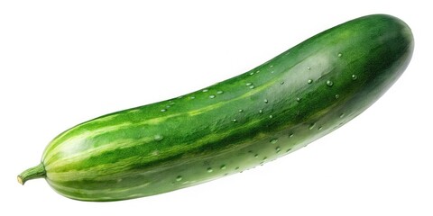 Fresh Ripe Cucumber Isolated on Transparent Background, High-Quality PNG Cut-Out for Food Photography, Healthy Eating, Culinary Use, Natural Ingredients, Organic Produce, Fresh Vegetables