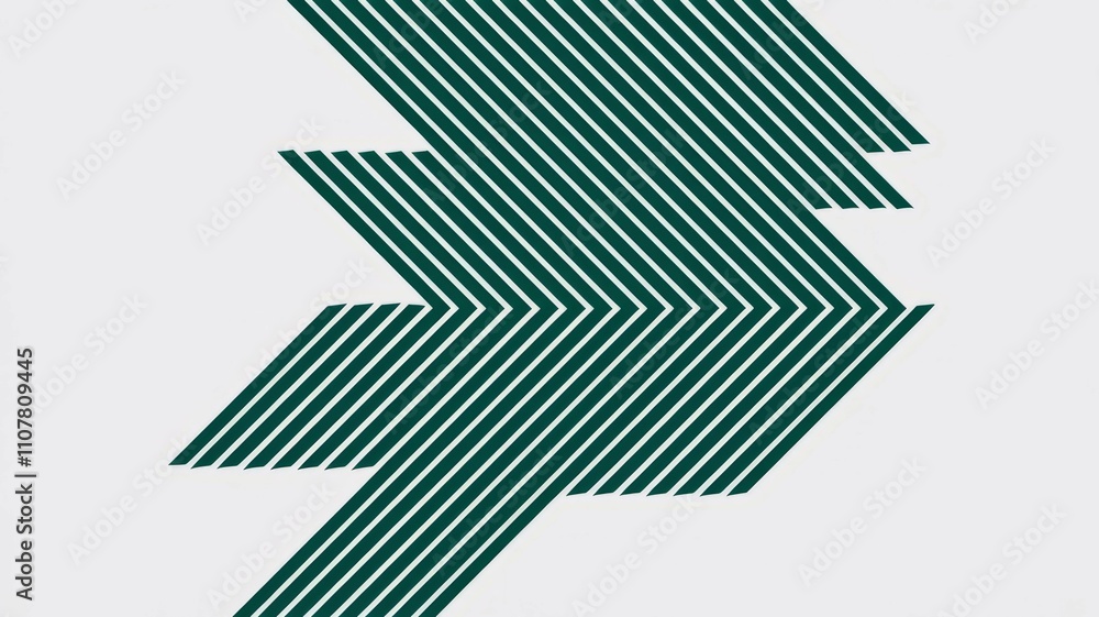 Aufkleber emerald chevron lines. abstract green chevron pattern conveys movement and dynamism. stylish geometr