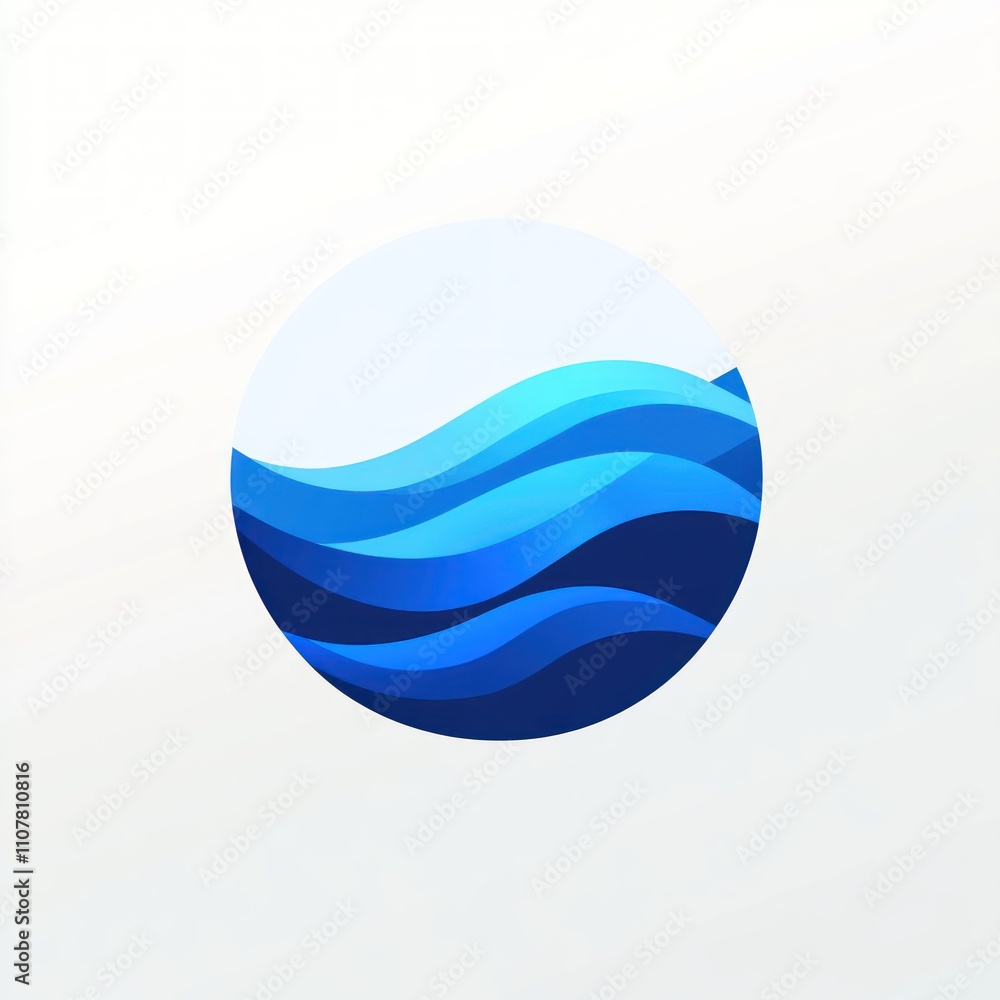 Poster here's a and keyword list for your image.. abstract blue wave circle design.