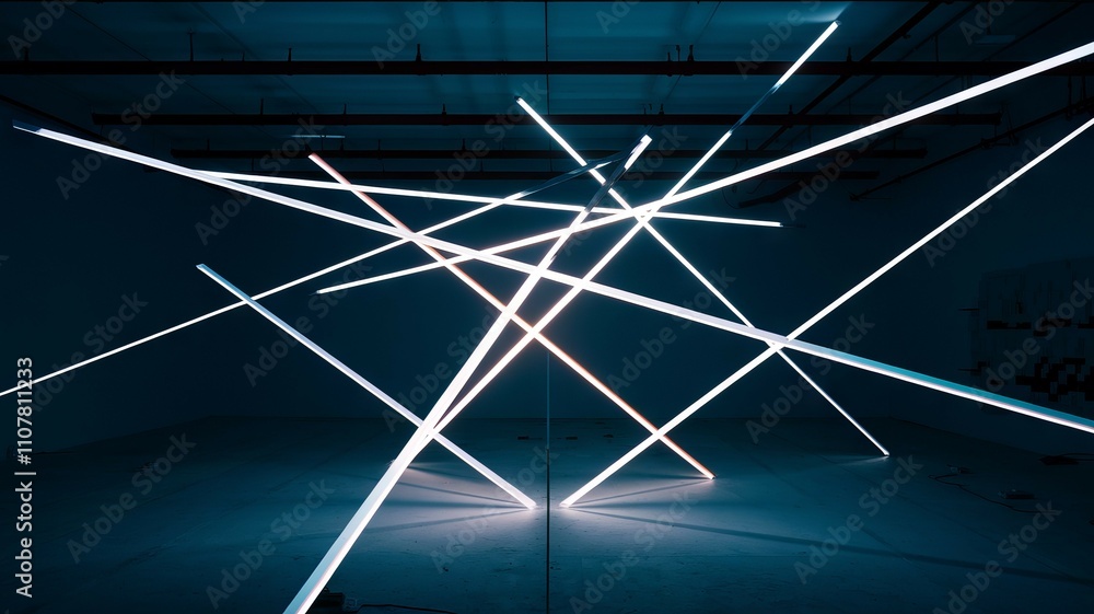 Aufkleber bright lines abstract art. intersecting light beams create a modern, abstract design. symbolizes con