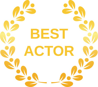 Golden laurel wreath award for best actor, celebrating achievement in film and television, symbolizing excellence and recognition in performing arts