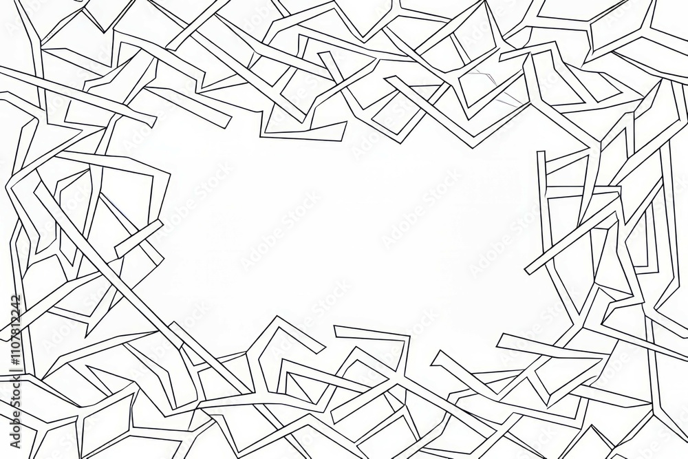 Aufkleber abstract line frame design. geometric border; clean lines create a modern, minimalist frame ideal fo