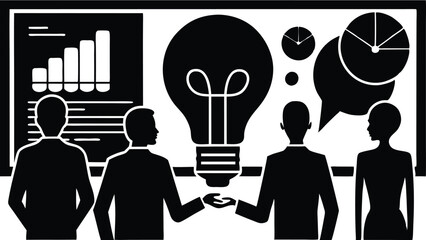 business idea to make money presentation, investment discussion concept, businessman present money idea lightbulb