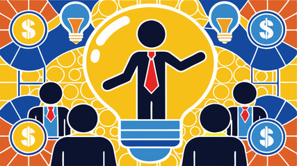 business idea to make money presentation, investment discussion concept, businessman present money idea lightbulb