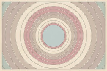 Obraz premium Concentric circles design. Abstract art featuring calming pastel circles. Evokes feelings of peace and tranquility.