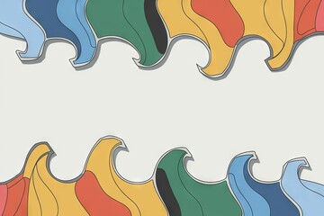 Colorful wave abstract art. Vibrant wave design; evokes feelings of energy, freedom, and summer. Perfect for playful backgrounds.