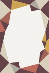 Obraz premium Abstract geometric frame. Elegant polygonal border design. Perfect for presentations, invitations, or adding a modern touch. Subtle earthy tones evoke calm.