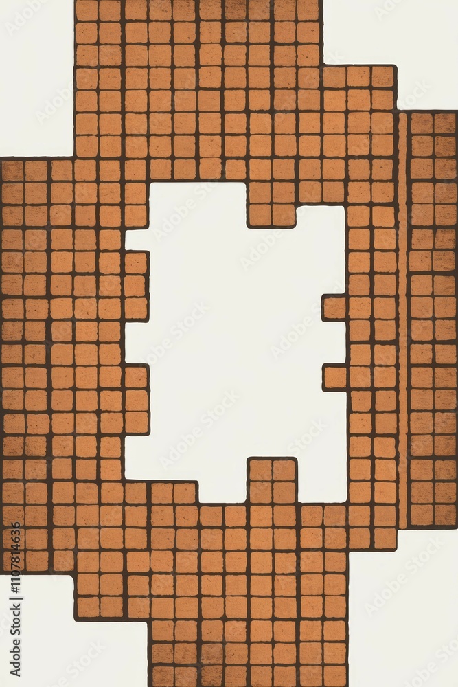 Poster abstract orange grid pattern. geometric tile design evokes feelings of structure, order, and subtle 