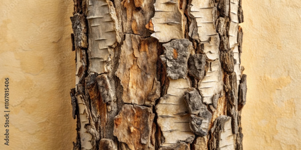 Poster A Detailed Close-up of a Tree Trunk's Bark, Revealing the Complex Textures and Patterns Formed by Nature's Sculpting Hands
