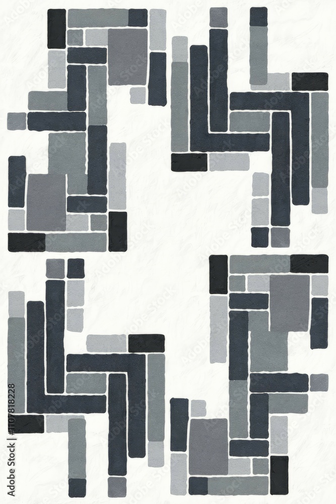 Poster geometric grey pattern design. abstract grayscale blocks create a modern, balanced design. subtle vi