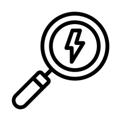 magnifying glass energy line icon