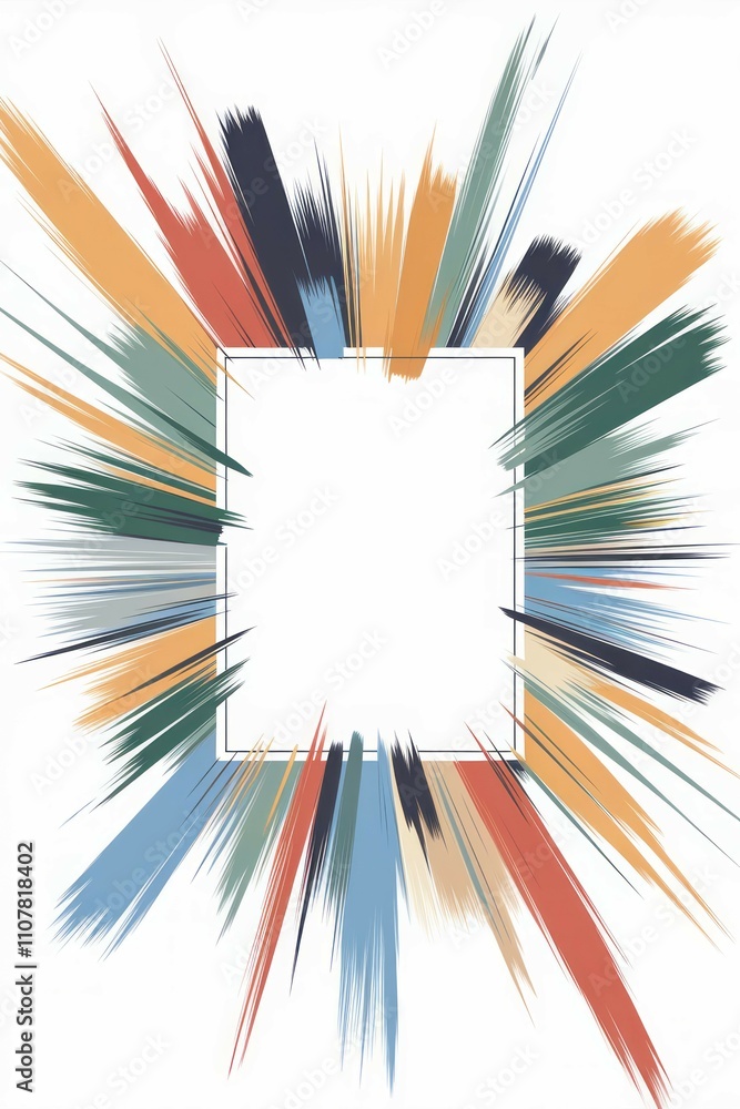 Poster burst color abstract frame. vibrant color explosion; dynamic, energetic design. perfect for adding a
