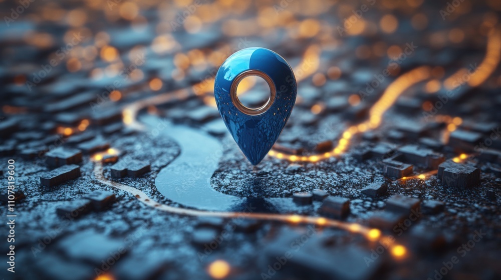 Poster blue location symbol pin icon sign or navigation locator map travel gps direction pointer and marker