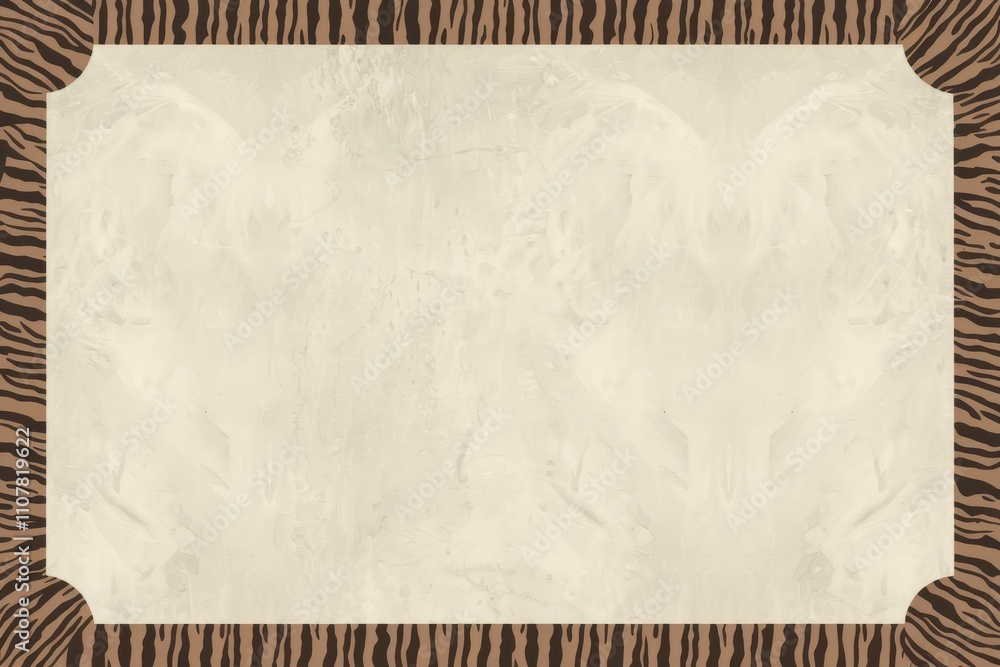 Aufkleber beige zebra print frame. elegant cream texture background with a stylish zebra striped border. perfe