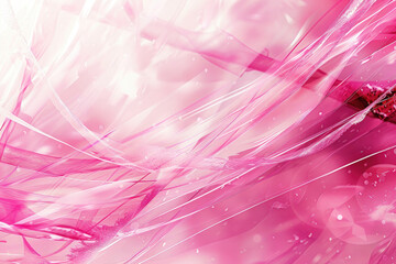 pink abstract background with ribbons and smooth wavy lines,breast cancer