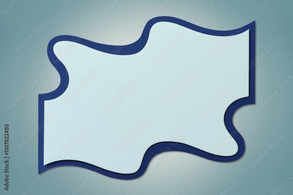 Aufkleber blue wave frame design. abstract light blue frame with a wavy border. perfect for presentations or d
