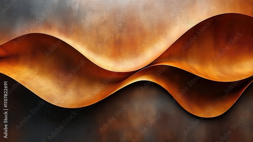 Aufkleber brown geometric curve background 3d rendering