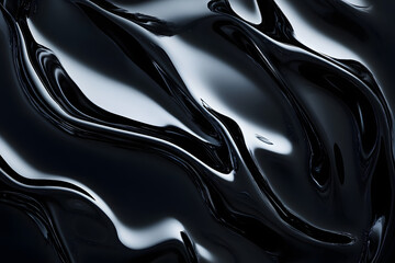 Fototapeta premium Black surface with reflections black water waves background simple spaces use us contemporary background graphic backdrop