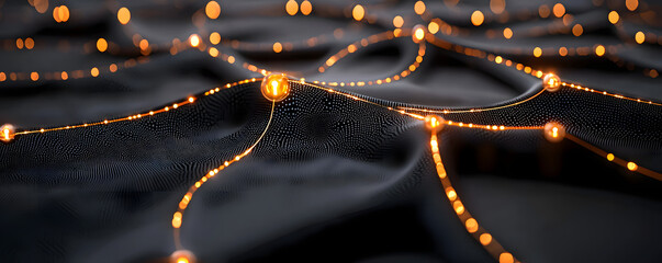 Anti Tracking Control. A network of glowing nodes connected by lines, set against a dark background, representing technology, data, or digital connectivity.
